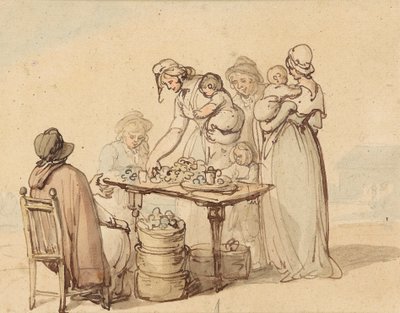 The Oyster Stall by Thomas Rowlandson